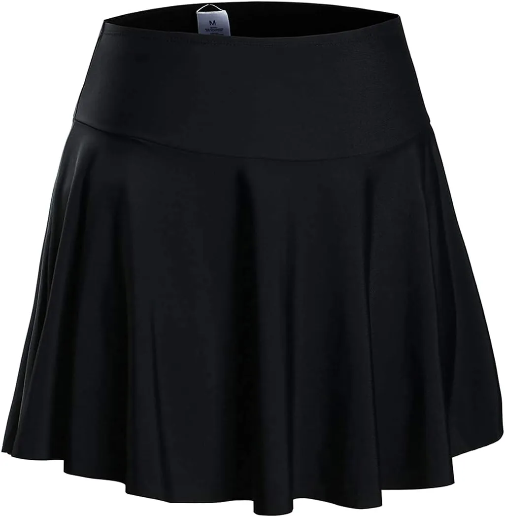 Micosuza Women's High Waisted Pleated Swim Skirted Bottoms Bikini Tankini Bottoms with Panty
