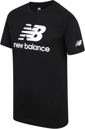 New Balance Boys' T-Shirt - Cotton Core Stacked Logo Shirt for Boys' - Kids Youth Athletic Crewneck Short Sleeve Tee (8-20)