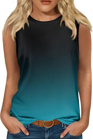 OIOLOYJM Spring Summer Workout Tank Tops for Women 2025 Sleeveless Plus Size Oversized Shirts Blouses Beach Clothes for Women