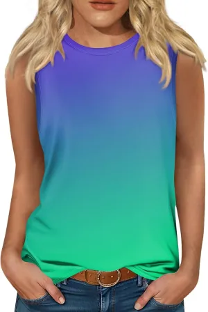 OIOLOYJM Spring Summer Workout Tank Tops for Women 2025 Sleeveless Plus Size Oversized Shirts Blouses Beach Clothes for Women