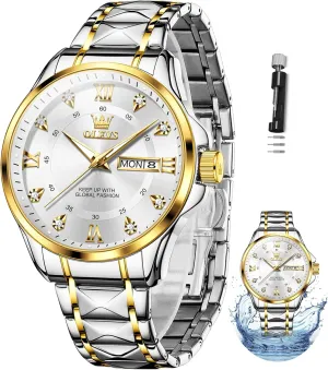OLEVS Watches for Men,Mens Watch Large Wrist,Roman Numerals Men Watch,Chronograph Watches for Men,Luxury Watches for Men,Diamond Watches for Men,Men Watch Waterproof,Relojes para Hombres