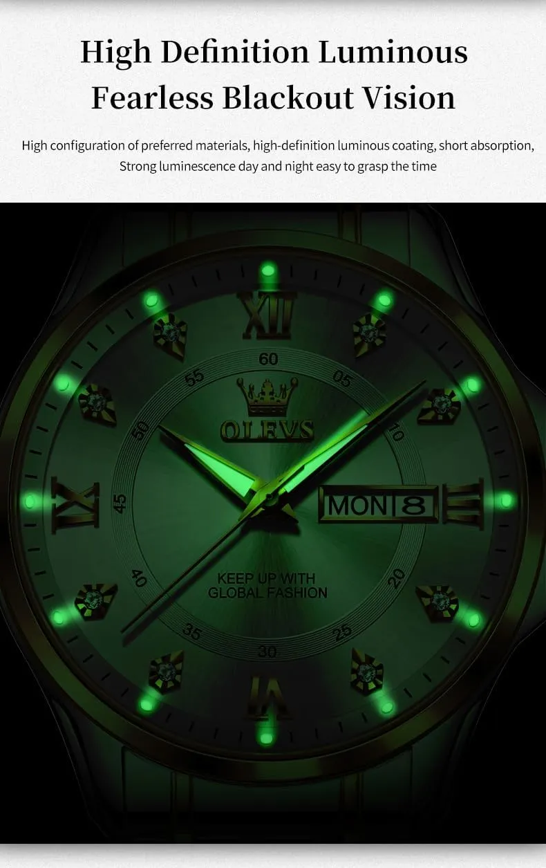 OLEVS Watches for Men,Mens Watch Large Wrist,Roman Numerals Men Watch,Chronograph Watches for Men,Luxury Watches for Men,Diamond Watches for Men,Men Watch Waterproof,Relojes para Hombres