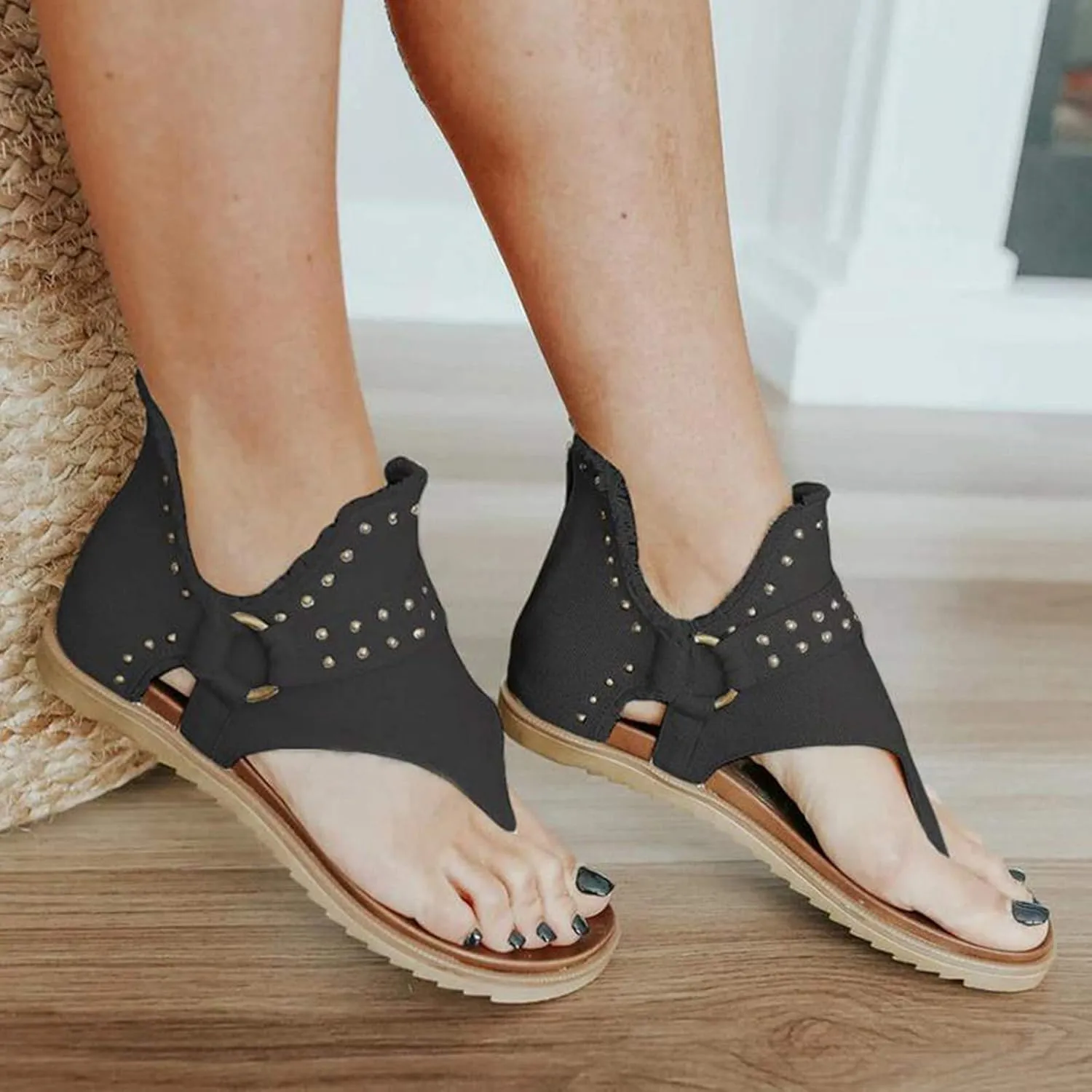 Orthopedic Sandals for Women Dressy Summer Comfortable Open Toe Flat Thong Sandals for Women Walking Sandals Women
