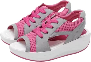 Orthopedic Sandals for Women Tennis Cutout Sport Platform Shoes Lace Up Muffin Sneaker Casual Beach Outdoor Walk Shoes