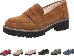 Orthoture-Orthopedic Platform Loafers,Comfortable Slip On Casual Fashion Work Shoes,Womens Retro Round Toe Flat Shoes