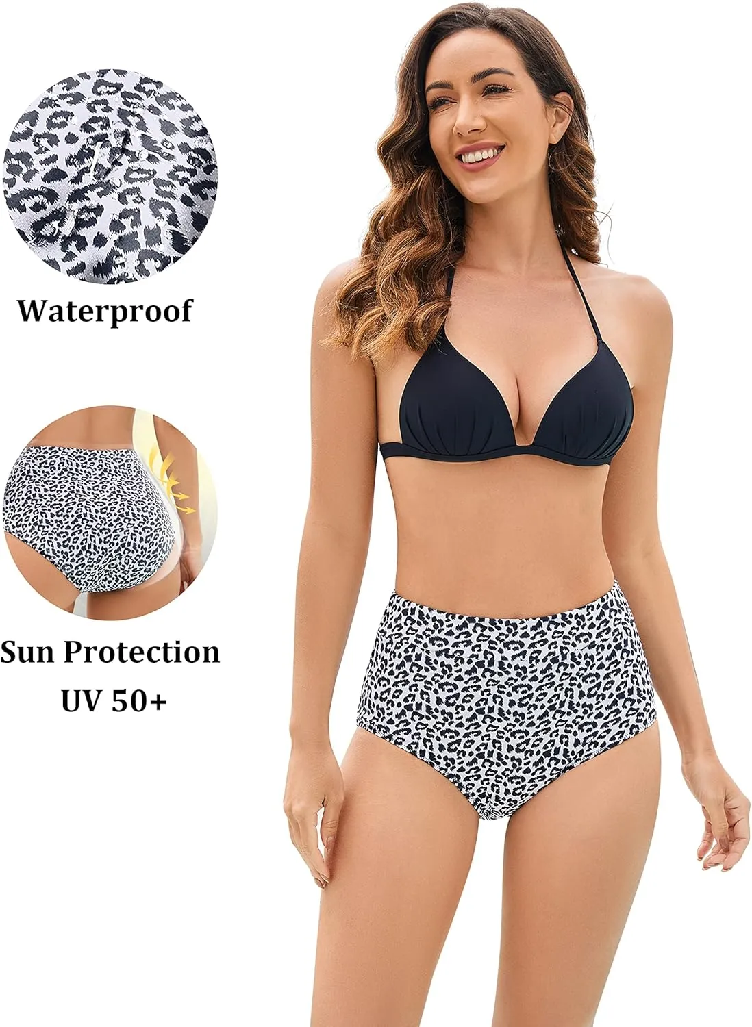 OVRUNS Period Swimwear Leakproof Bikini Brief Bottoms Waterproof Menstrual Swim Bottoms for Teens, Girls, Women
