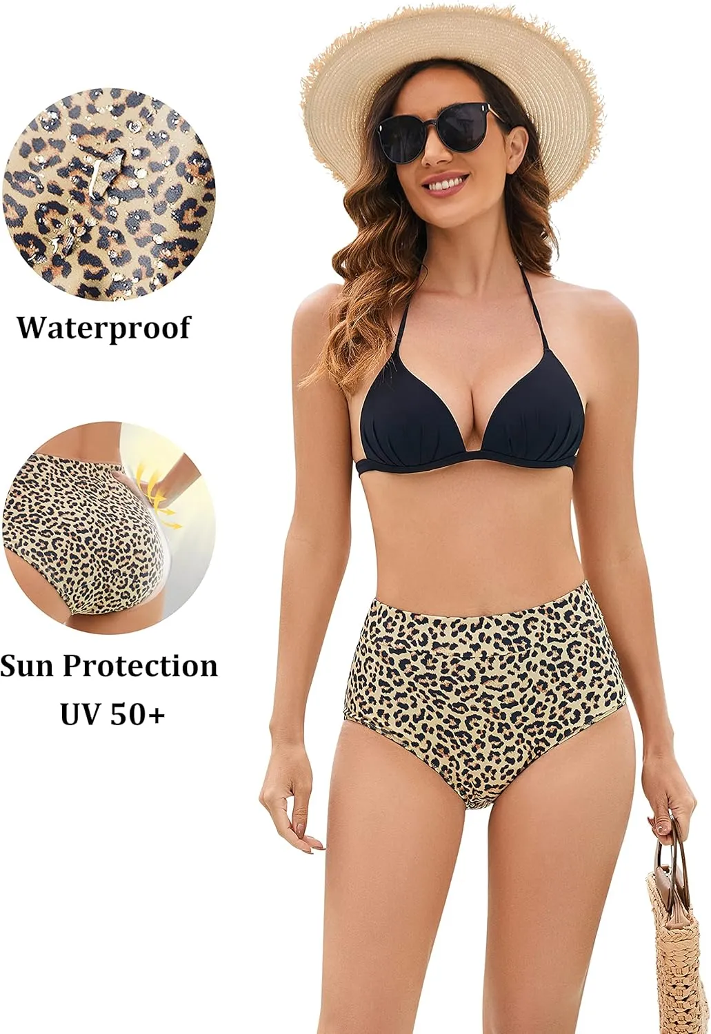 OVRUNS Period Swimwear Leakproof Bikini Brief Bottoms Waterproof Menstrual Swim Bottoms for Teens, Girls, Women