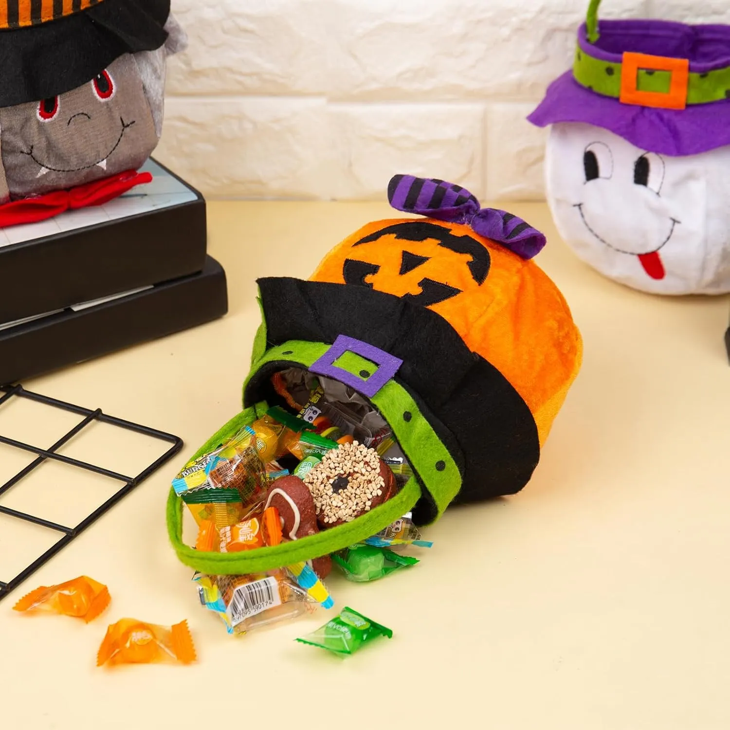 Personalized Halloween Trick or Treat Bags for Kids Halloween Candy Bags Halloween Custom Name Embroidered Candy Basket