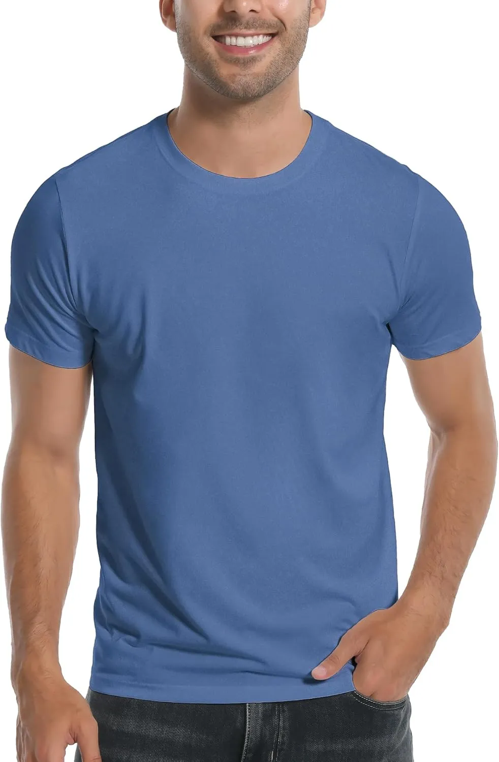 Pioneer Camp Mens Bamboo Viscose T Shirt Ultra Soft Plain Tshirts for Men Cooling Crew Neck Casual Basic Tee Shirt Undershirt