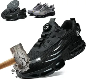 Prestivos Steel Toe Safety Work Shoes for Men and Women, Anti-Slip, Lightweight, Puncture Proof, Smash Stab Resistant, Air Cushion