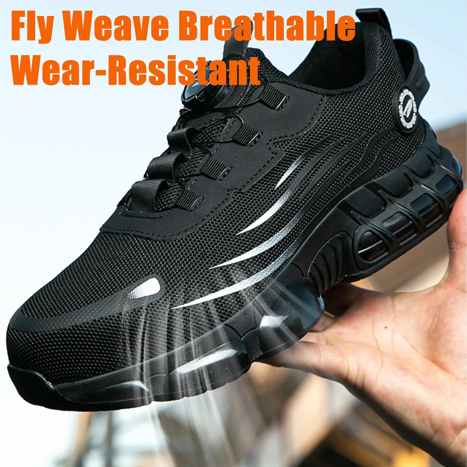 Prestivos Steel Toe Safety Work Shoes for Men and Women, Anti-Slip, Lightweight, Puncture Proof, Smash Stab Resistant, Air Cushion