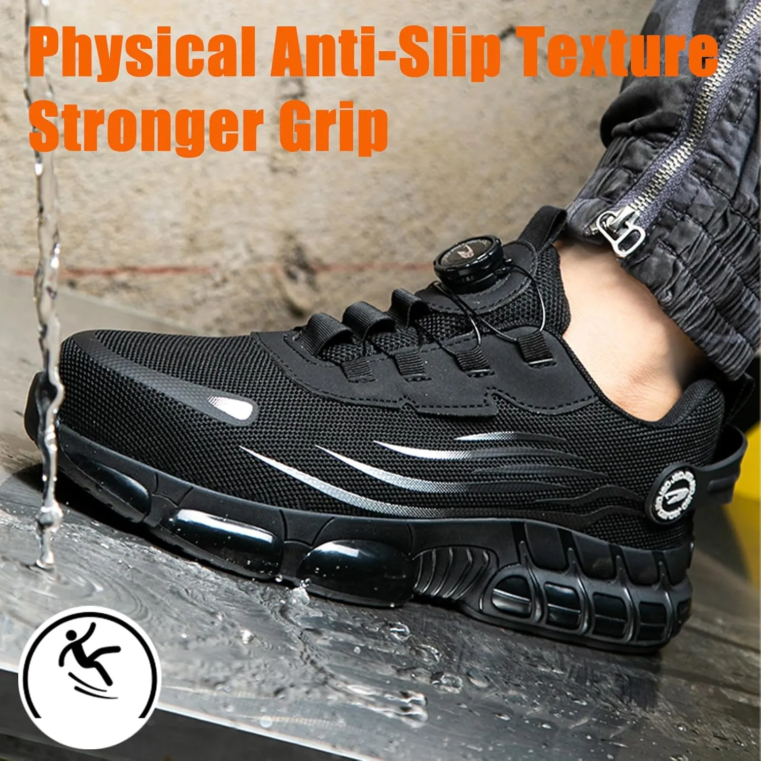Prestivos Steel Toe Safety Work Shoes for Men and Women, Anti-Slip, Lightweight, Puncture Proof, Smash Stab Resistant, Air Cushion