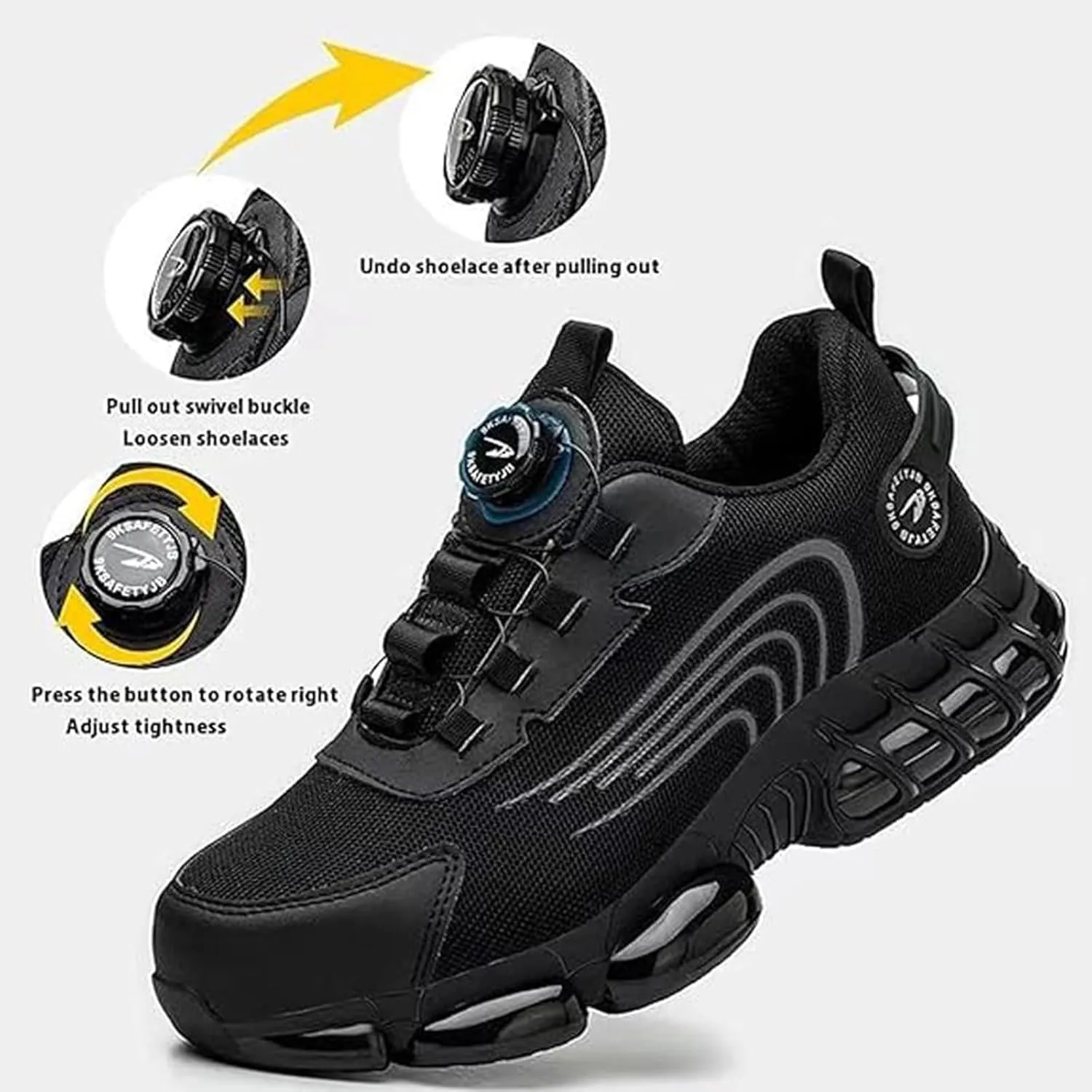 Prestivos Steel Toe Safety Work Shoes for Men and Women, Anti-Slip, Lightweight, Puncture Proof, Smash Stab Resistant, Air Cushion