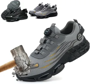 Prestivos Steel Toe Safety Work Shoes for Men and Women, Anti-Slip, Lightweight, Puncture Proof, Smash Stab Resistant, Air Cushion