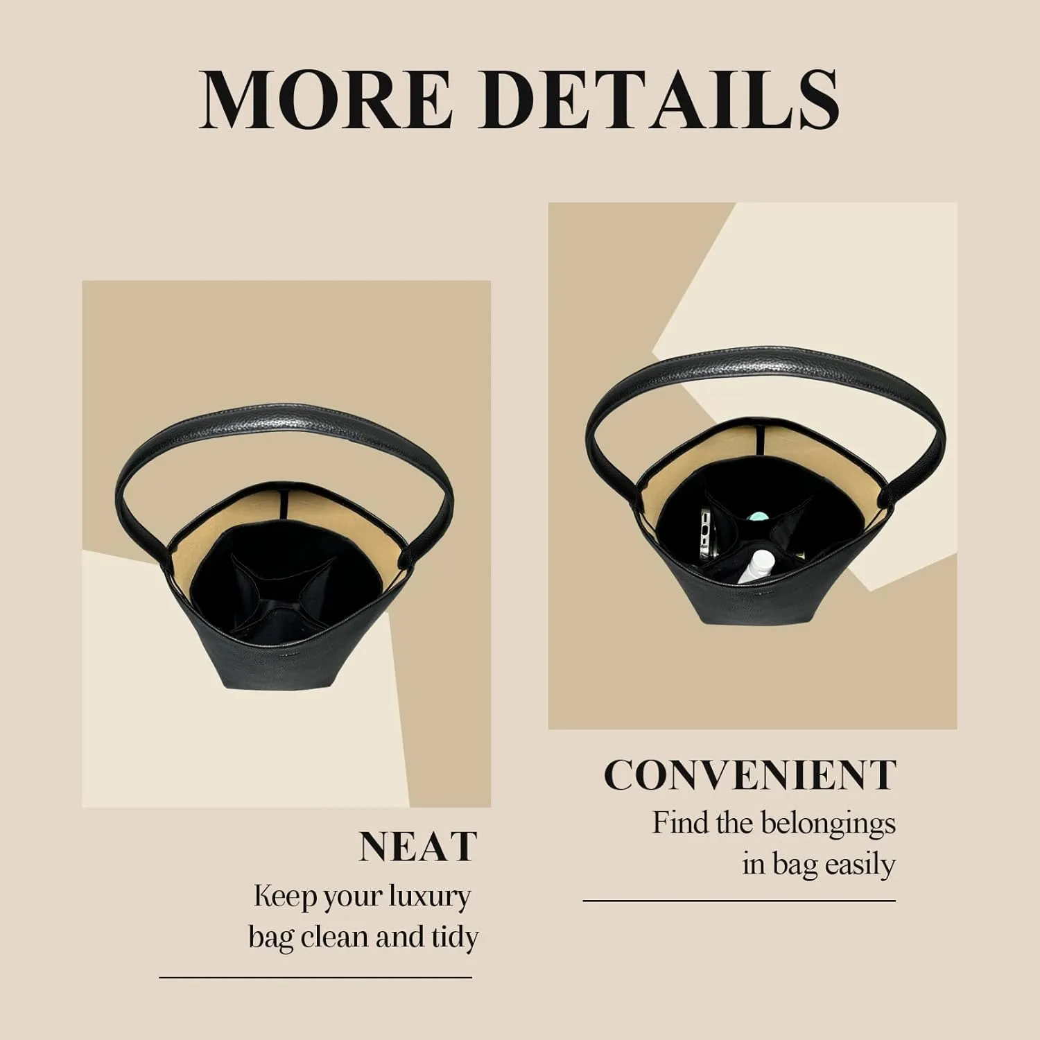 Purse Organizer Insert, Silk Satin Inner Liner Bag for The Row NS Park Buckets Bag Insert Drawstring Bag Organizer (Style-02, M)
