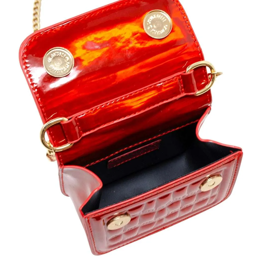 Quilted Pearl Handle Purse - Red