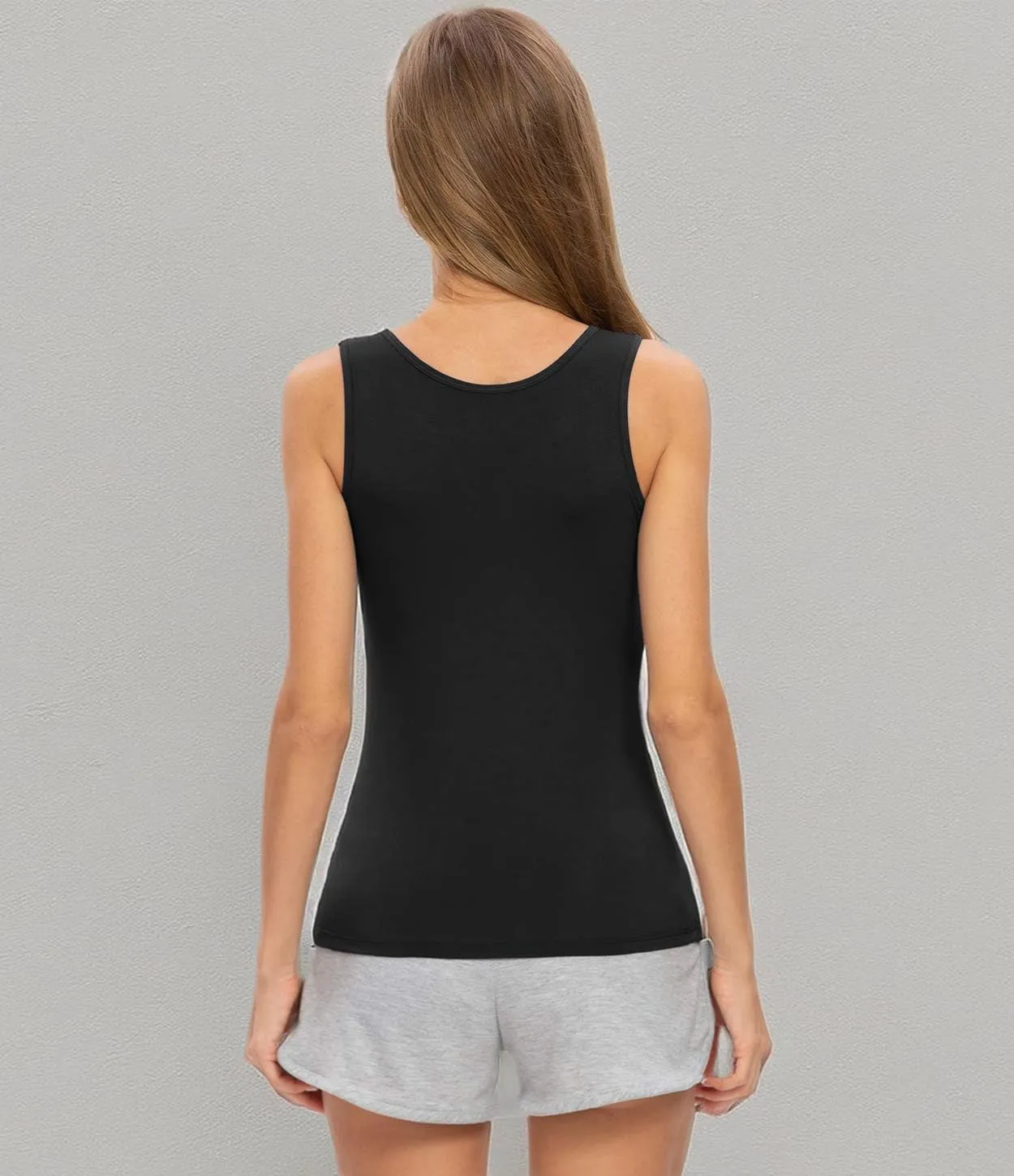 Rosyline 4 Piece Women Tank Tops Basic Sleeveless Undershirt Layering Tanks