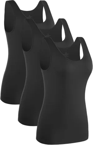 Rosyline 4 Piece Women Tank Tops Basic Sleeveless Undershirt Layering Tanks
