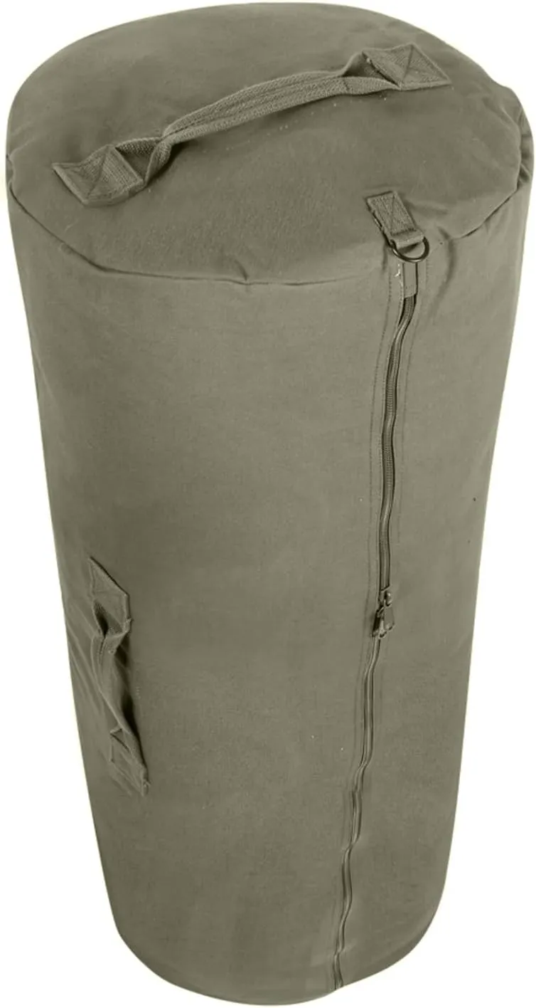 Rothco Canvas Duffle Bag with Side Zipper  Rugged Outdoor Camping Gear Storage