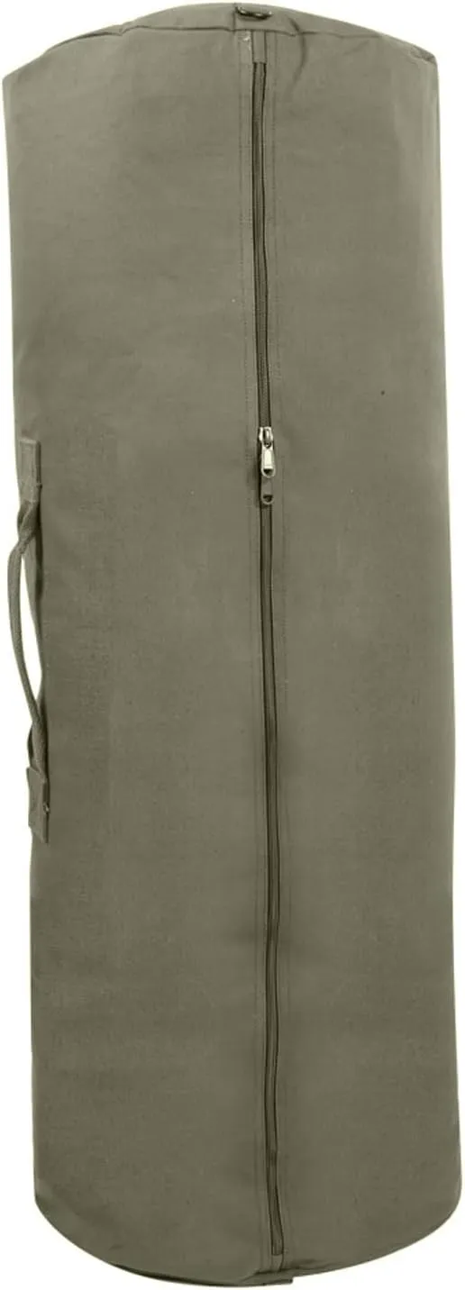 Rothco Canvas Duffle Bag with Side Zipper  Rugged Outdoor Camping Gear Storage