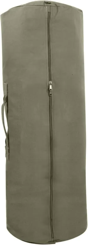 Rothco Canvas Duffle Bag with Side Zipper  Rugged Outdoor Camping Gear Storage