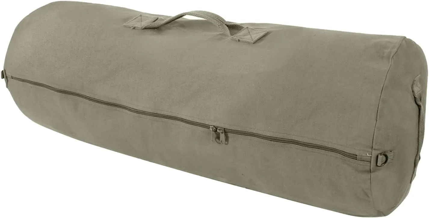 Rothco Canvas Duffle Bag with Side Zipper  Rugged Outdoor Camping Gear Storage