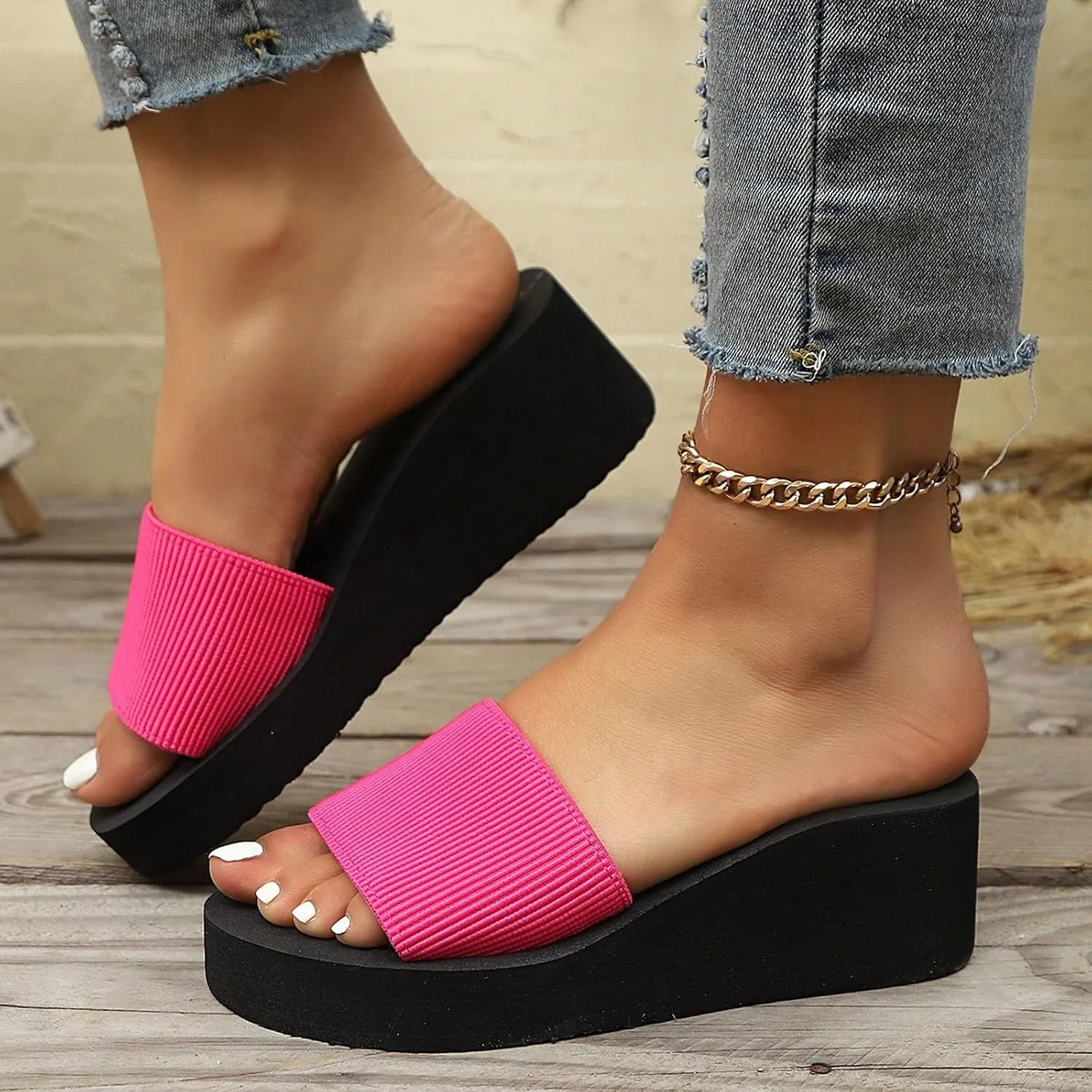 Sandals for Women Comfortable Yoga Mat Non-Slip Women's Slide Sandal Casual Summer Arch Support Beach Slippers Dressy