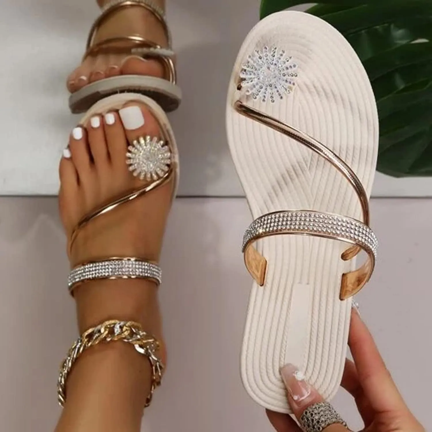 Sandals for Women Flat Sandals for Women Flat Dressy Women's Womens Walking with Arch Support Dressy Comfortable Casual