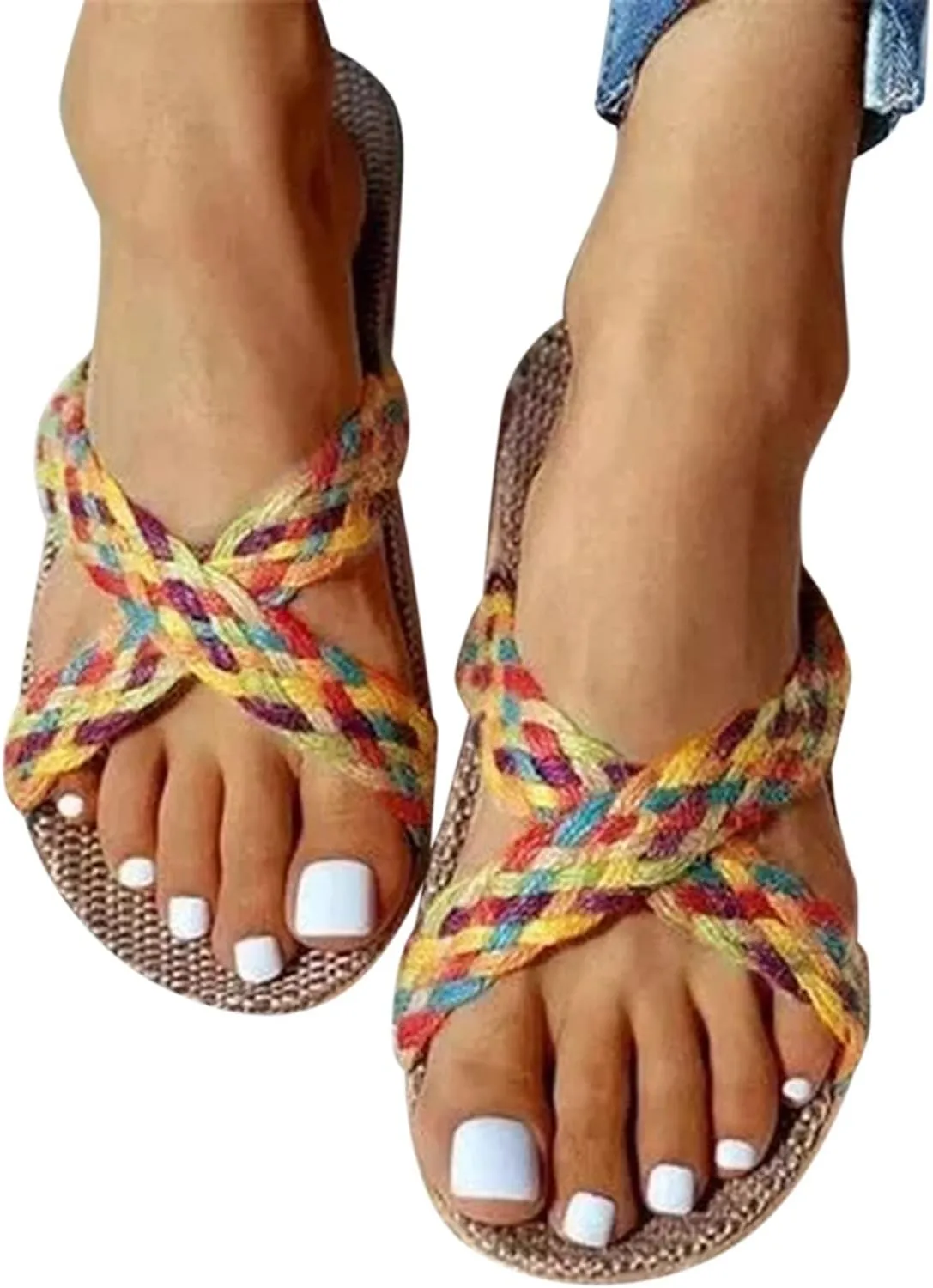 Sandals for Women Womens Flat Sandals Flat for Women Dressy Dressy Women's Comfortable Walking Casual Summer Comfortable