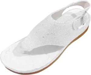 Sandals Women Open Toe Cross Sparkly Strap Comfortable Womens Sandals Flats Summer Dress Orthopedic Platform Sandals