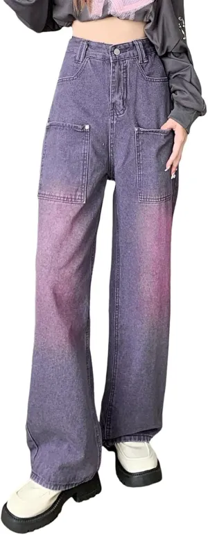 sdbrld Barrel Jeans Women,Womens Baggy Mid Rise Jeans Wide Leg Boyfriend Denim Harem Cropped Pants Vintage Barrel Jeans Y2k