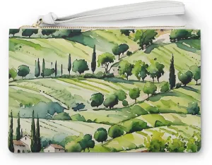 Serene Landscape Clutch Bag - Perfect for Travel, Gifts, or Weddings, Floral Print Carry-all, Elegant Purse