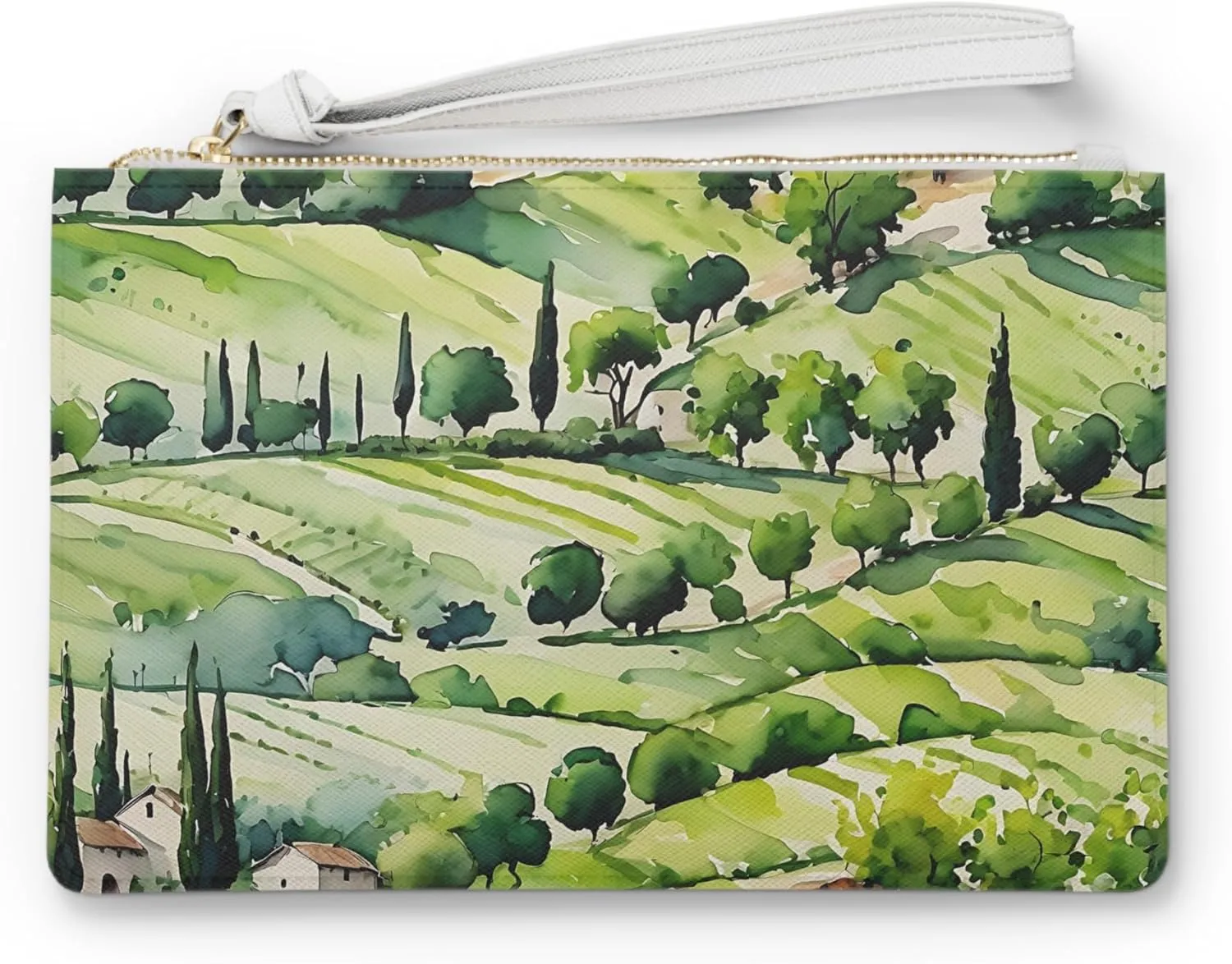 Serene Landscape Clutch Bag - Perfect for Travel, Gifts, or Weddings, Floral Print Carry-all, Elegant Purse