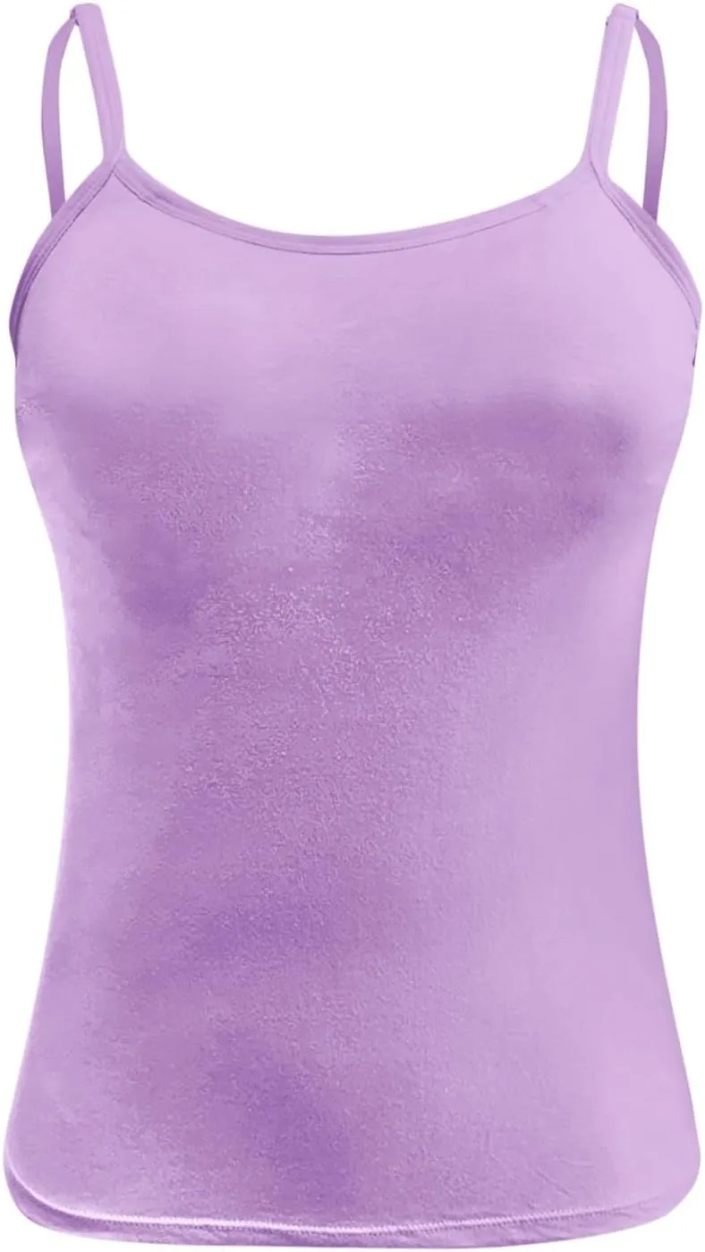 Shelf Bra Tank Tops for Women Adjustable Spaghetti Strap Yoga Shirts Basic Padded Tank Tops Undershirts Built in Bra
