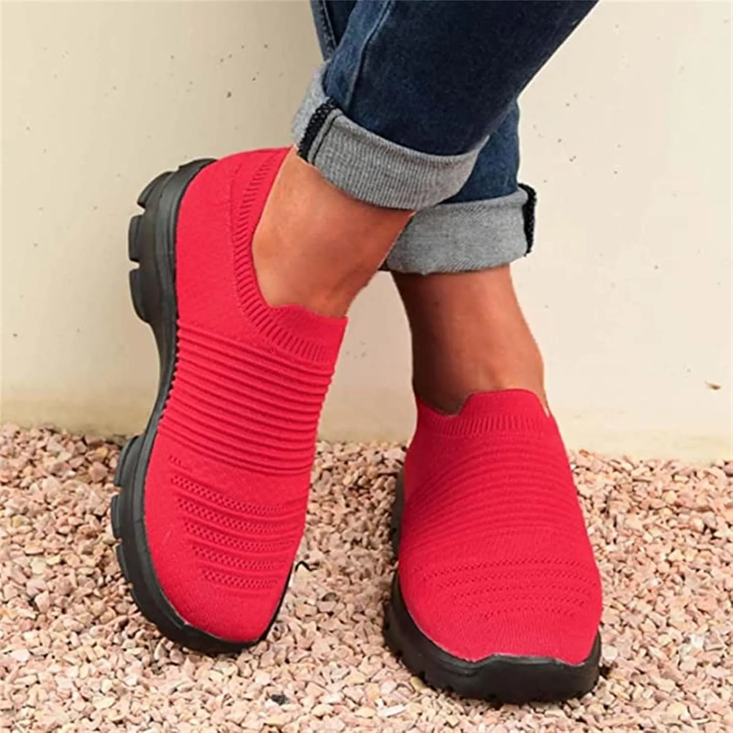 Shoes For Women Sneakers Trendy Walking Tennis Shoes Slip On Memory Foam Casual Athletic Running Sneakers for Gym Travel