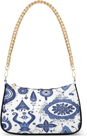 Shoulder Bags for Women Blue Eyes Hobo Tote Handbag Small Clutch Purse with Zipper Closure