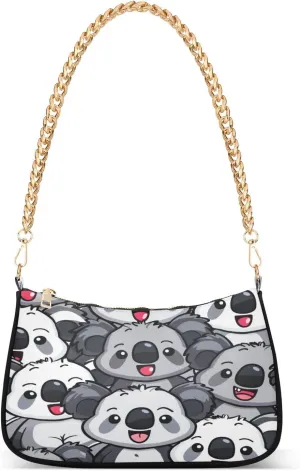 Shoulder Bags for Women Cute Koala Hobo Tote Handbag Small Clutch Purse with Zipper Closure