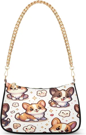 Shoulder Bags for Women Dog Hobo Tote Handbag Small Clutch Purse with Zipper Closure100