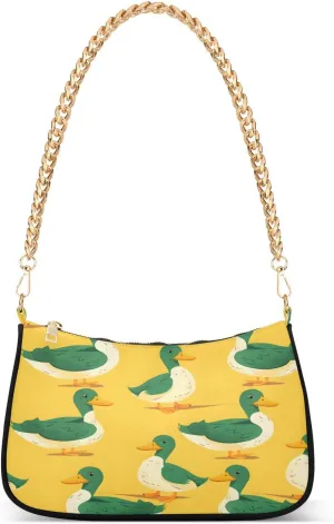 Shoulder Bags for Women Duck Hobo Tote Handbag Small Clutch Purse with Zipper Closure