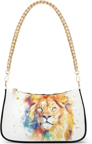 Shoulder Bags for Women Lion Hobo Tote Handbag Small Clutch Purse with Zipper Closure58