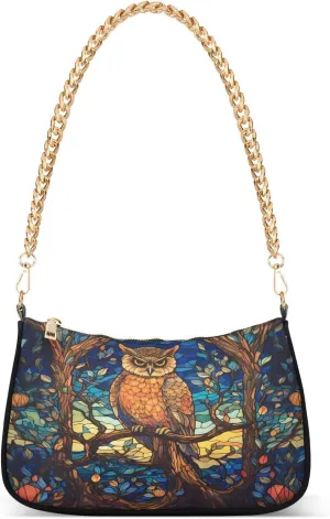 Shoulder Bags for Women Owl02 Hobo Tote Handbag Small Clutch Purse with Zipper Closure
