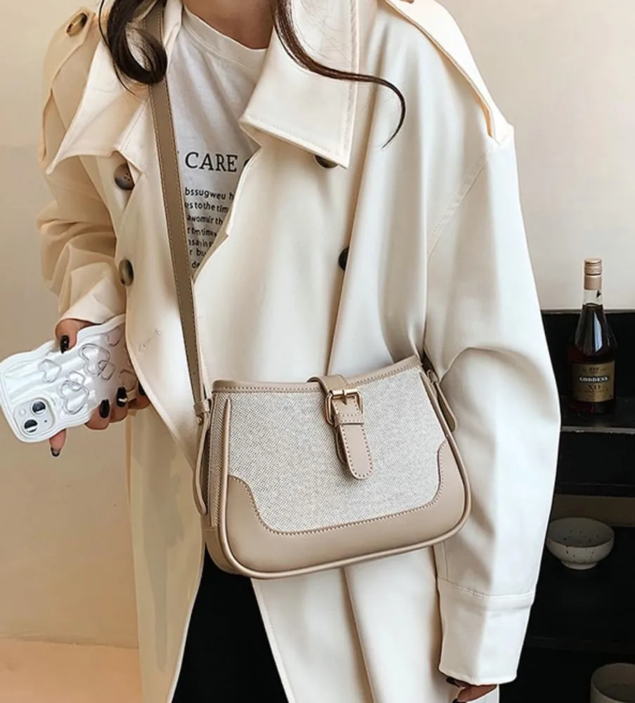 Shoulder Bags for Women Retro Y2k Canvas Crossbody Handbag Vegan Leather Tote Purse with Zipper