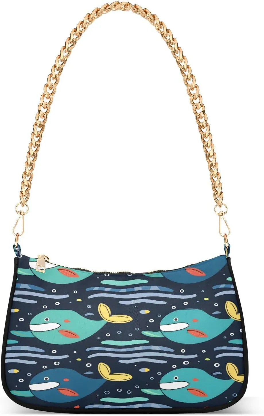 Shoulder Bags for Women Whale Hobo Tote Handbag Small Clutch Purse with Zipper Closure98