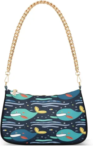 Shoulder Bags for Women Whale Hobo Tote Handbag Small Clutch Purse with Zipper Closure98