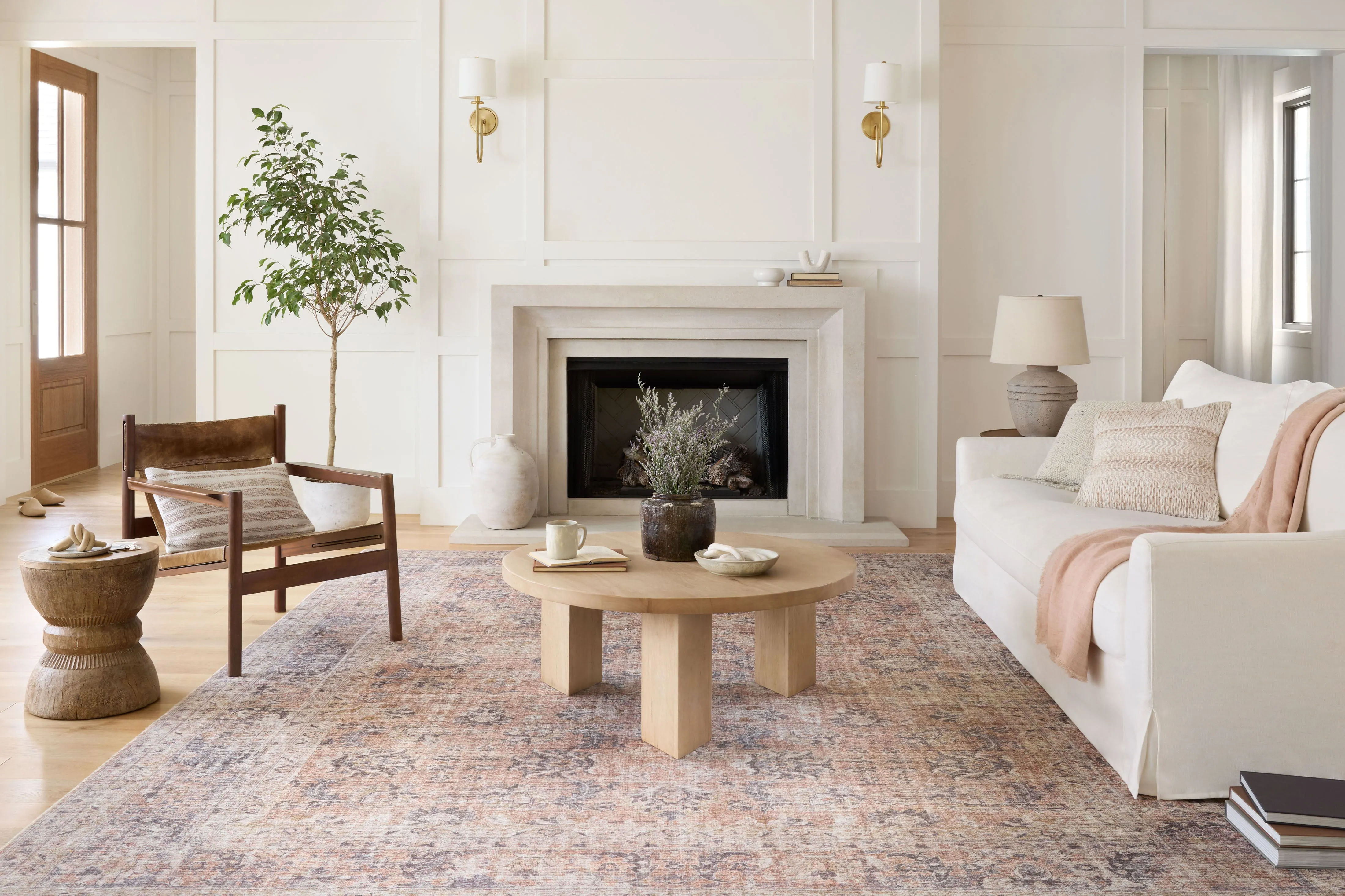 Skye Rug in Blush & Grey