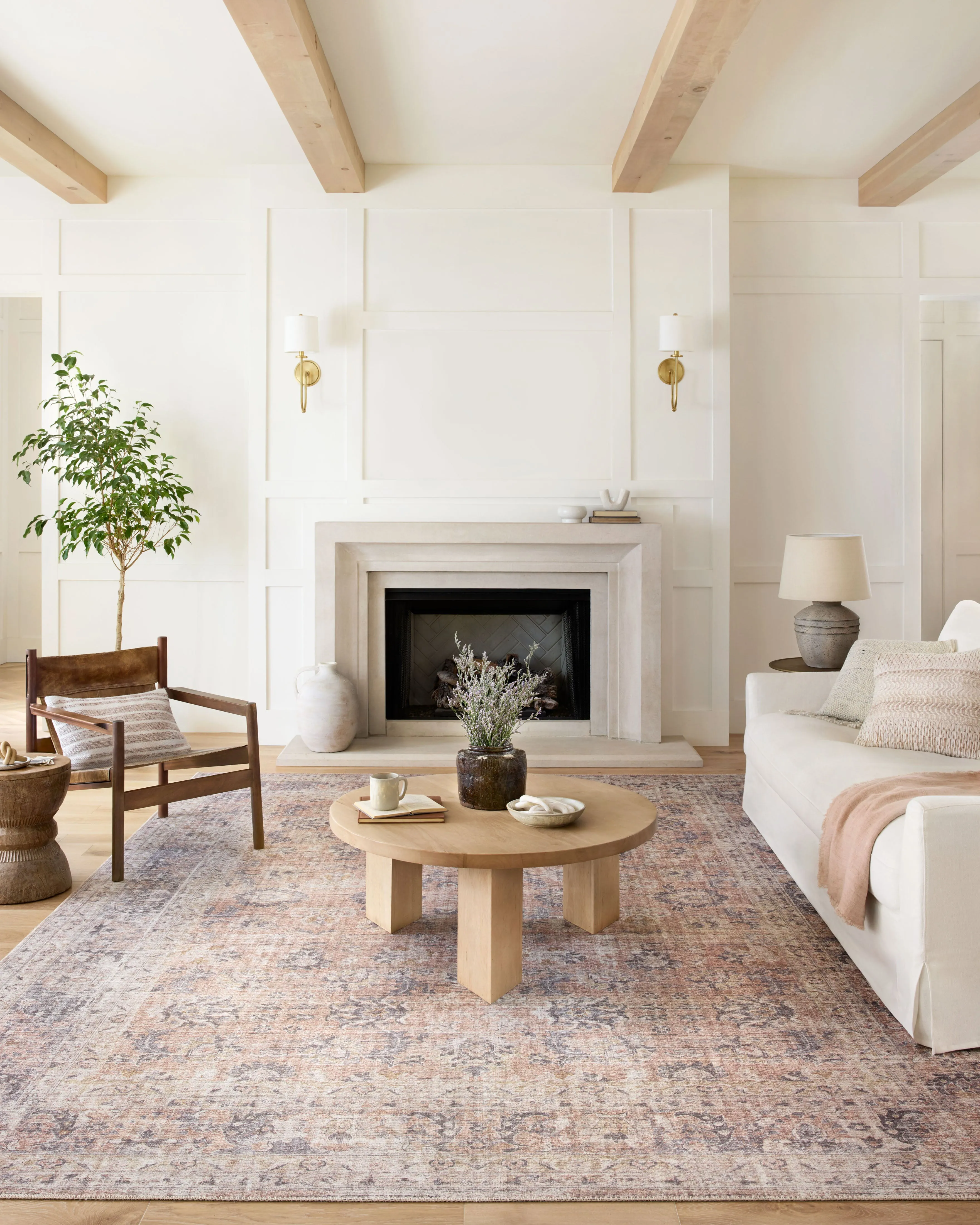Skye Rug in Blush & Grey