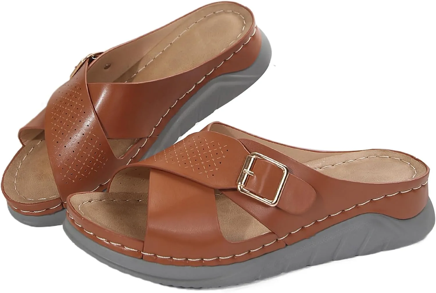 Slippers for Women Wedge Platform Sandals Comfortable Dressy Arch Support Summer Beach Open Toe Women Shoes