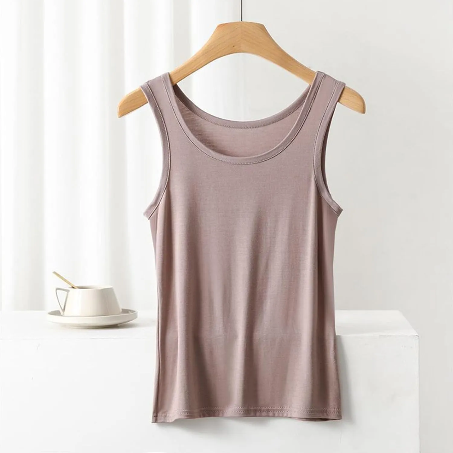 Solid Soft Sleeveless Undershirt for Women Basic Layer Tank Top Stretch Casual Camisole Slim Fit Layering Tanks