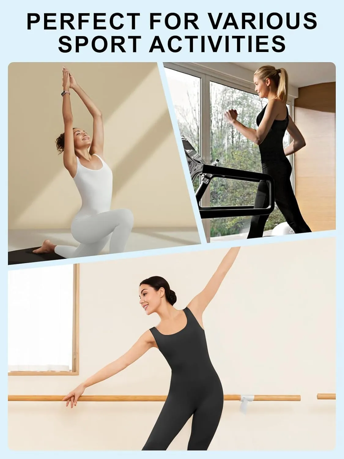 speerise Women Slimming Sleeveless Bodysuit Tank Leotard Jumpsuits Romper for Women, Girls for Gym, Yoga, Workout, Ballet