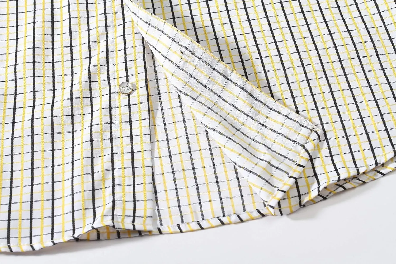 SSLR Mens Short Sleeve Button Down Shirts Casual Striped Plaid Shirts Dress Shirts for Men